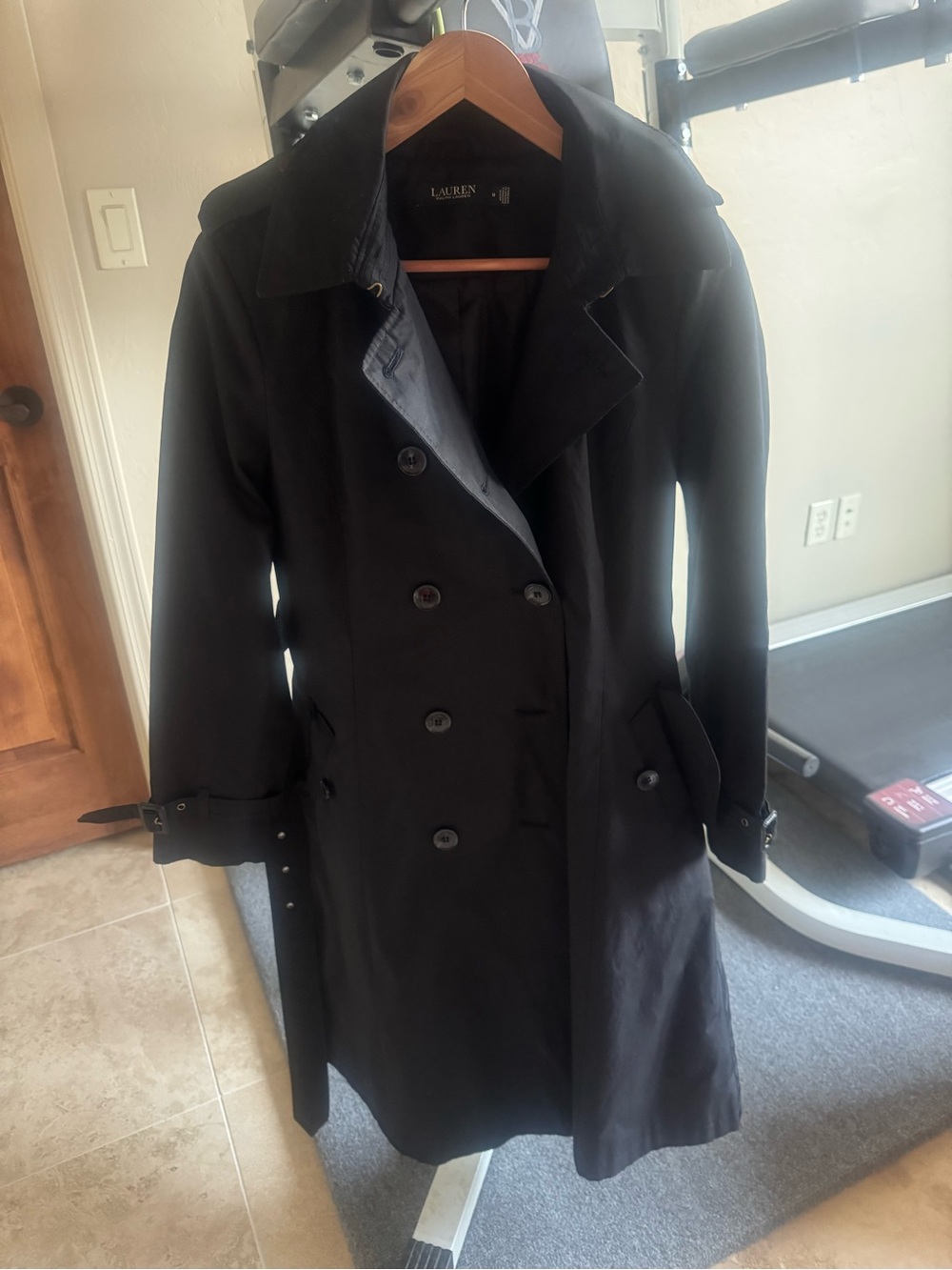 NWOT Ralph Lauren Black Double-Breasted Trench Coat
